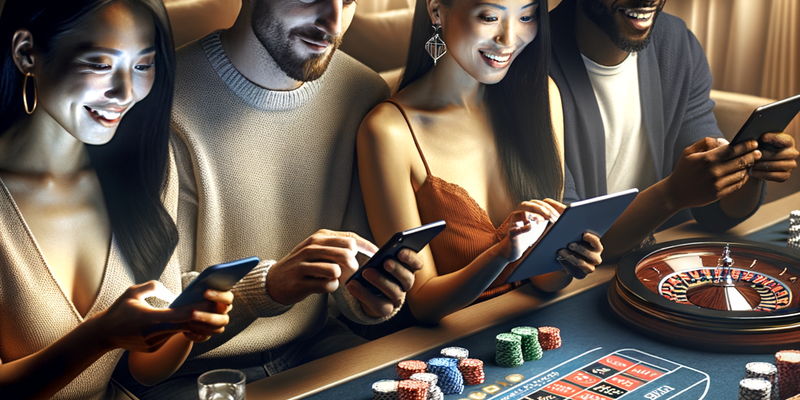 Multiple players enjoying live casino games on different devices